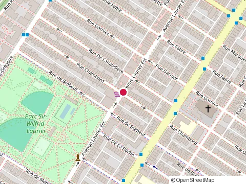 Location of Metro Beaulieu Laurier at 1293 Laurier Ave E, Montréal