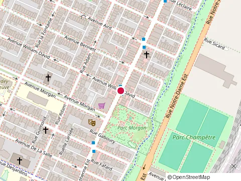 Location of Metro Morgan at 4405 St Catherine St E, Montréal