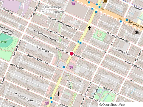 Location of Metro Ontario at 3800 Ontario St E, Montréal