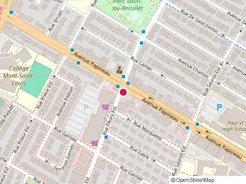 Location of Metro Plus Fleury at 1745 Rue Fleury E, Montréal