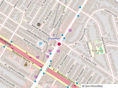 Location of Metro Queen Mary at 5201 Queen Mary Rd, Montréal