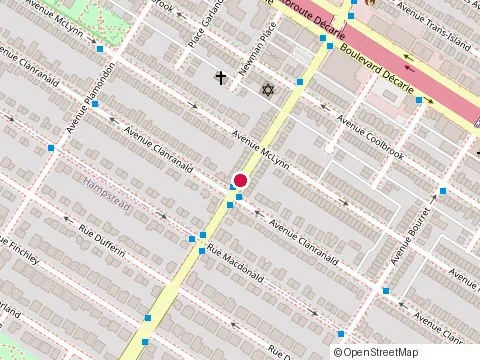 Location of Mikes Place at 5505 avenue Van Horne, Montréal