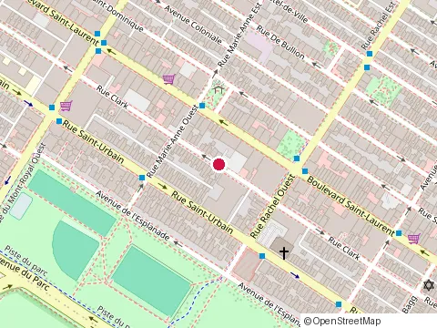 Location of Milada at 4349 Rue Clark, Montréal
