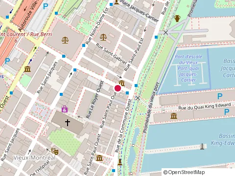 Location of Modavie at 1 Saint-Paul St W, Montréal