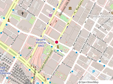 Location of Momalex Construction at 202 415 St Antoine O, Montréal