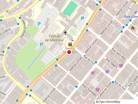 Location of Montreal Ophthalmology Clinic at 2121 Rue Sherbrooke O, Montréal