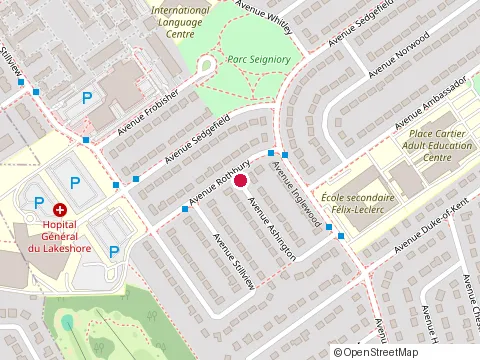 Location of Montreal Steel Roofing at 122 Ashington Ave, Pointe-Claire