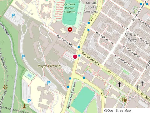 Location of Muhc Neromodulation Unit at 1025 Pine Ave W, Montréal