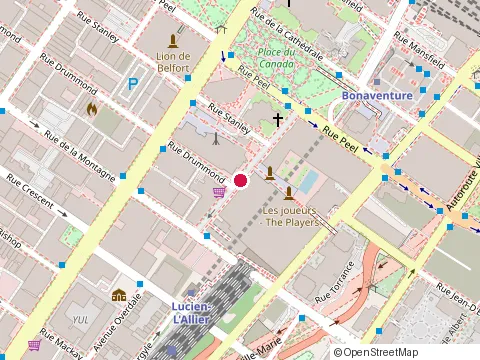 Location of Munich Life Management at 1275 avenue des Canadiens-de-Montréal, Montréal