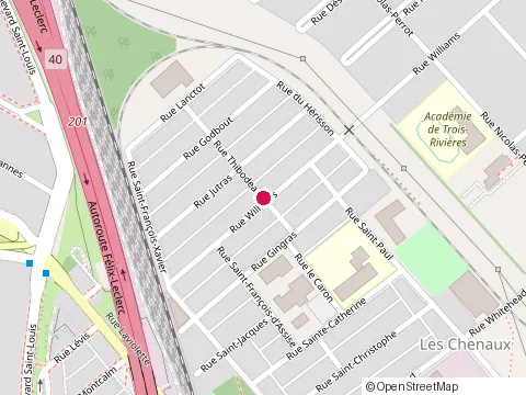 Emplacement de Nicolas Trottier Kin-Ostéo au 557 Rue Williams, Trois-Rivières