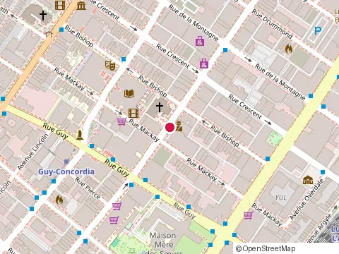 Location of Numa Institute at 1439 Rue Sainte-Catherine Ouest, Montréal