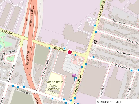 Location of O'Kif at 9510 Rue Clément, Montréal