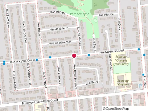 Location of Odyssey Elementary School at 180 Rue Magnus O, Gatineau