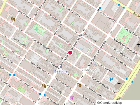 Location of Old Brewery Mission at 1301 de Maisonneuve Blvd East, Montréal