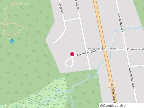 Location of Opti-Teck Inc. at 290 du Zinc Ave, Rouyn-Noranda