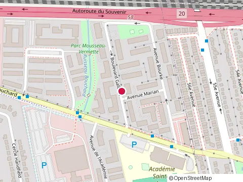 Location of Palace d'Azie at 413 Avenue Bourke, Dorval