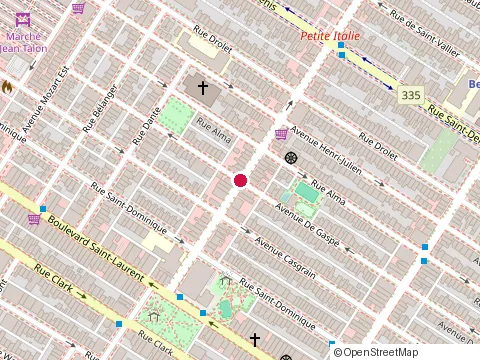 Location of Panino Pazzo at 193 Rue Saint-Zotique Est, Montréal