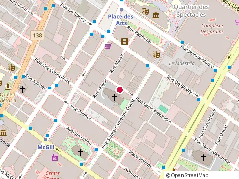 Location of Papito Restaurant at 1425 Rue St-Alexandre, Montréal