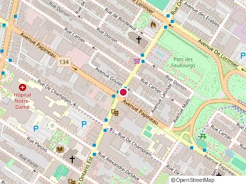 Location of Paradis Azteque at 1818 Ontario St E, Montréal
