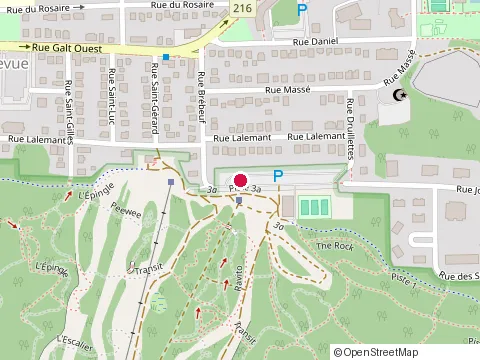 Location of Parc du Mont-Bellevue at 1440 Rue Brébeuf, Sherbrooke