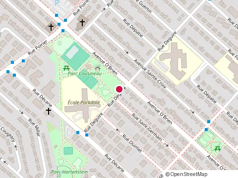 Location of Parkdale Elementary School at 1475 Rue Deguire, Saint-Laurent