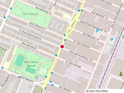 Location of Peintres Pce at 9740 Rue Jeanne-Mance, Montréal