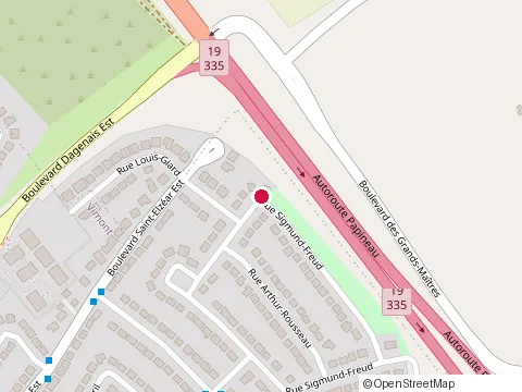 Location of Pelouse des Etoiles at 376 Rue Sigmund-Freud, Laval