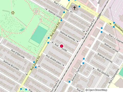 Location of Petits Poussins Garderie at 9695 Rue Sackville, Montréal