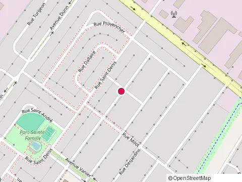 Location of Pigeon Jacques Puits Artesiens at 43 Rue Dumas, Victoriaville