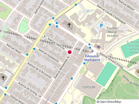 Location of Pizza Tifosi Outremont at 9 Vincent d'Indy Ave, Outremont