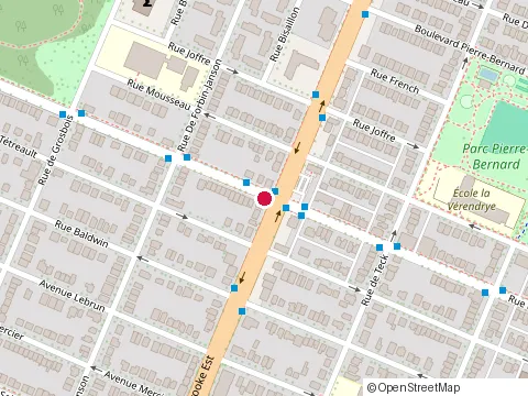 Location of Pizza Ye at 8715 Sherbrooke St E, Montréal