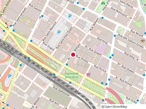 Location of Place Carmin at 740 William St, Montréal