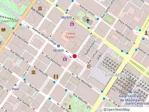 Location of Place Tevere at 1500 avenue Mcgill College # 8, Montréal