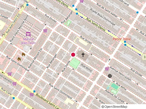 Location of Pré-Maternelle de la Petite Italie at 209 Rue Dante, Montréal