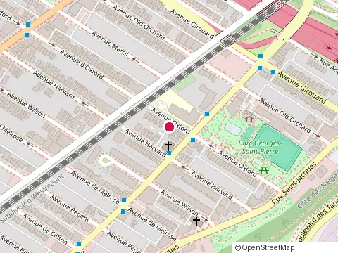 Location of Primary School Saint-Raymond at 2055 avenue Oxford, Montréal