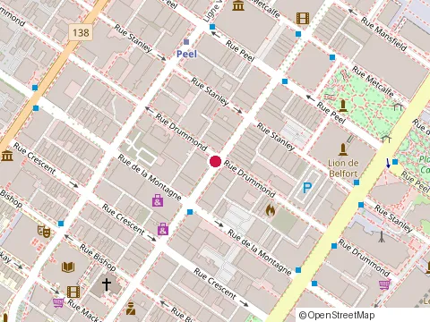 Location of Prime Properties at 1244, Rue Sainte-Catherine O, Montréal