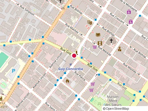 Location of Pro Education at 2100 Rue Guy, Montréal