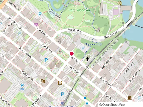 Location of Pub St-Georges at 250 Rue Hériot, Drummondville