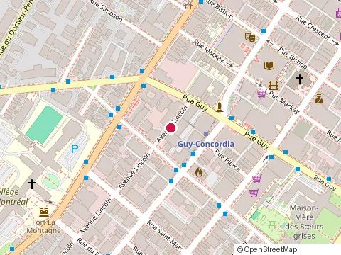 Location of Q&K at 1620 Lincoln Ave, Montréal