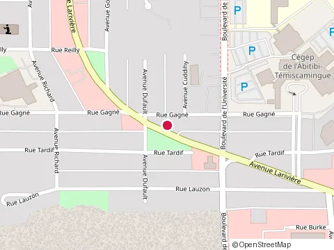 Location of Quiznos at 555 avenue Lariviere, Rouyn-Noranda