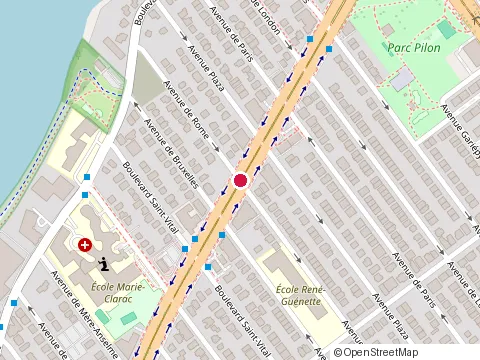 Location of Rene'-Gue'Nette Elementary School at 11070 avenue de Rome, Montreal-Nord