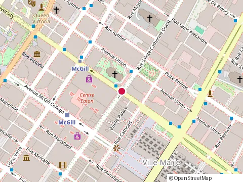 Location of Renovation Af Plus at 680 Rue Sainte-Catherine O, Montréal