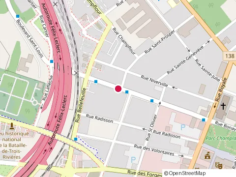 Location of Residence Albert Guimond at 664 Rue Bonaventure A, Trois-Rivières