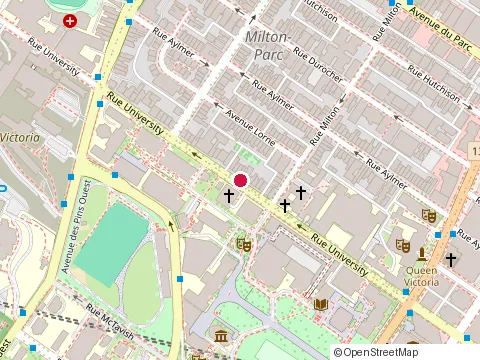 Location of Résidence Edison Residence at 3525 Rue University, Montréal