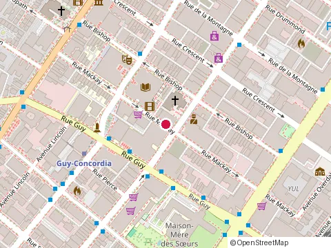 Location of Restaurant Bam Boudore at 1448 Rue Mackay, Montréal