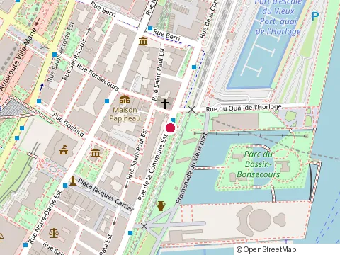 Location of Restaurant Bota Bota at 358 Rue de la Commune O, Montréal
