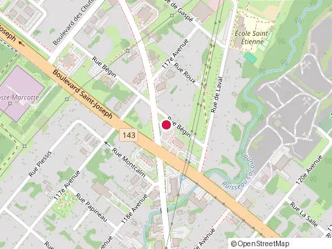 Location of Restaurant l'Entrecote Steak House at 40 Rue Bégin, Drummondville