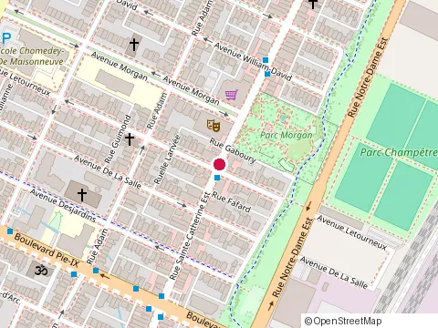 Location of Restaurant la Becane Rouge at 4316 Rue Sainte-Catherine E, Montréal