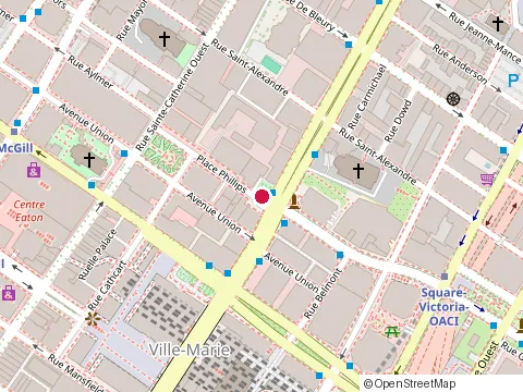 Location of Restaurant le Carré at 1191 rue du Square-Phillips, Montréal