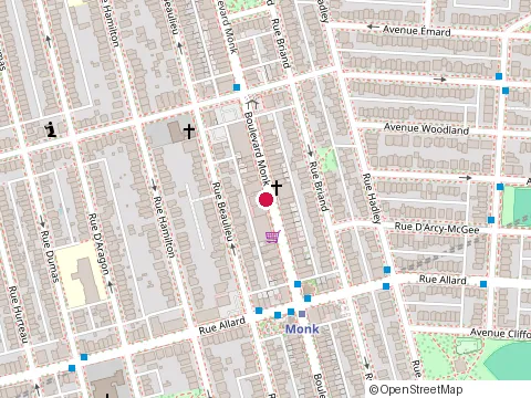 Location of Restaurant Sizzles at 6717 boulevard Monk, Montréal